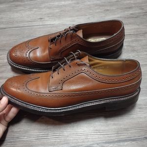 Vintage Florsheim Imperial 93602 Long Wing 5 Nail Brown. Size 11C V Cleats